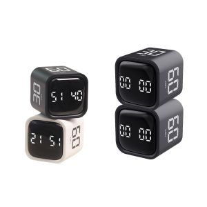 Lot De 2 Minuteurs &Agrave; Cube &Agrave; Gravit&eacute; Avec Compte &Agrave; Rebours Personnalis&eacute; Et Temps Pr&eacute;r&eacute;gl&eacute;s Pour La Cuisine Et La Productivit&eacute; - Neuf