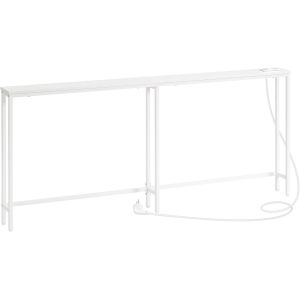 SUBZONAL-Console Meuble avec multiprise, Table Console avec Station de Charge, Bout de Canap&eacute; &eacute;troit, Console derri&egrave;re Le canap&eacute;, pour entr&eacute;e, Couloir, Hall, Blanc EWT185CXG01 - Neuf