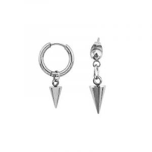 Hip Hop Acier Inoxydable Argent Cône Géométrique Boucles D'oreilles Boucles D'oreilles - Neuf