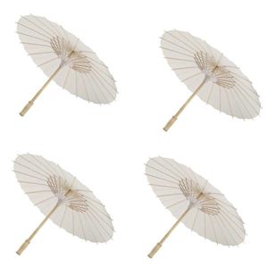 4pcs Paper Parasol Parasol Parasol Blanc Diy Parapluie Photographie Accessoires Pour F&ecirc;tes De Douche De B&eacute;b&eacute; Weddin - Neuf