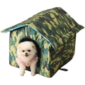 Niche Pour Chat Niche D'int¿¿Rieur Pour Chien Pliable Amovible Lit De Couchage Avec Coussin Pour Animal Domestique-Nid Chats,Hamsters,Lapin Toutes Saisons Niche Ext¿¿Rieur Imperm¿¿Able - Neuf