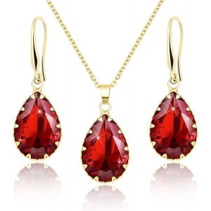 Linawe Ensemble De Bijoux, Bijoux De Mari&eacute;e, Bijoux De Mariage, Bijoux De Mari&eacute;e, Boucles D'oreilles Suspendues Et Pendentifs, Collier Pour Femmes, Disponible En Argent, Or Et Or Rose - Neuf