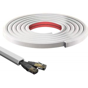 MEVRONISSHOP-Goulotte autocollante - Flexible - En PVC - Semi-ronde - 15 x 10 mm - Mini goulotte de c&acirc;bles murale pour la maison, le bureau - Pour la maison, le bureau - Blanc - 5 m - Neuf