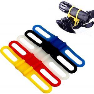 Lot De 5 Sangles De Fixation En Silicone Pour Lampe De Poche Et Vélo - Neuf
