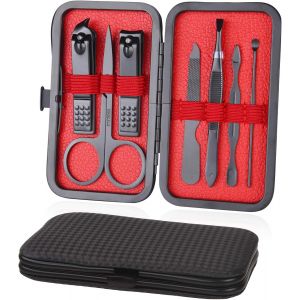 Coupe-Ongle, 7 Pièces Professionnel Kit De Manucure, Ciseaux À Ongles, Les Sourcils Tondeuse De Toilettage Kit, En Acier Inoxydable De Soins Des Ongles Des Outils En Cuir De Luxe De Cas - Neuf