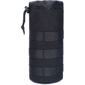 (A - Noir) Pochette Pour Bouteille Molle, Pochette Militaire Pour Carafe D'eau, Porte-Bouteille Tactique, Sac À Cordon Pour Camping Et Randonnée - Neuf