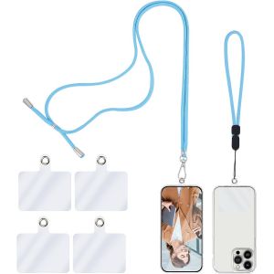 Cordon Universel Pour T&eacute;l&eacute;phone Portable, 2 Cha&icirc;nes De T&eacute;l&eacute;phone Avec 4 Sangles De Rechange Transparentes Pour T&eacute;l&eacute;phone Portable, Tour De Cou R&eacute;glable En Nylon, Pour Tous Les Smartphones, - Neuf