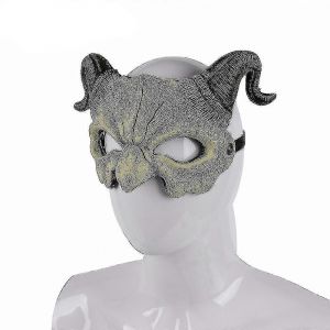 Demi-visage Ram Horn Devil Mask Pour Costume de Cosplay - Neuf