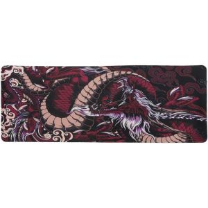 KALANKA-Tapis DE Souris XXL - Dragon Rouge - Mythes et Traditions - 800 x 300 x 3 mm - Multicolore - D&eacute;co d'Asie - Antid&eacute;rapant et R&eacute;sistant &agrave; l'eau - D&eacute;co Bureau - Id&eacute;e Cadeau Japon Asie - Neuf