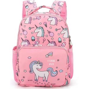 KALANKA-Sac à Dos de Licorne pour des Filles, Sac à Dos Enfant Fille Licorne Cartable Scolaire Maternelle en Toile Ultra léger, Cartoon Mini-Sac à Dos École pour bébé Fille 2-6 Ans(Pink) - Neuf