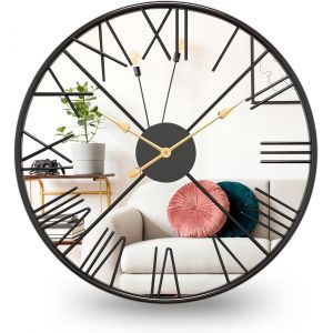 ChenQuanSarl-30,5 Cm Horloge Murale Décorative Moderne Rétro En Métal Silencieuse, Sans Tic-Tac, Chiffres Romains, Horloges En Acrylique Pour Salon, Chambre, Cuisine, Bureau, Décoration D'Intérieur - Neuf