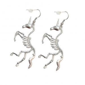 1 Paire De Boucles D'oreilles Squelette De Licorne Exagérées Alliage Goutte D'oreille Dessin Animé Forme Boucles D'oreilles Bijoux D'halloween - Neuf