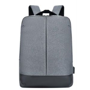 Sacoche en nylon imperm&eacute;able pour ordinateur portable 15,6 pouces avec chargeur USB, pour homme et femme &iquest; Gris - Neuf