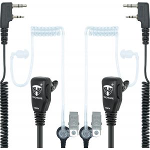 Transparent Pneumatic Earphone Microphone 2 Pin Kenwood|Two-Way Radios|Compatible Ti-F8+ Midland G10 G11v Ct890 Uv-82 Uv5ra Surveillance Security Airsoft (2pcs) - Neuf