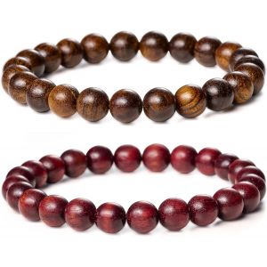 Eryi-Chakra Bracelet En Pierre Naturelle - Bracelet Perles Naturelles Femme-Ensemble De Deux Bracelets Avec Accessoires Arbre De Vie Et Feuille - Neuf