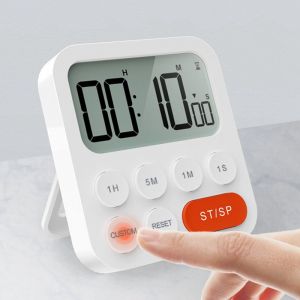 Minuteur De Cuisine, Chronomètre Numérique Et Compte À Rebours Avec Modes Personnalisés, 3 Niveaux De Volume Pour Examens, Réunions, Silencieux - Pile Non Incluse - Neuf