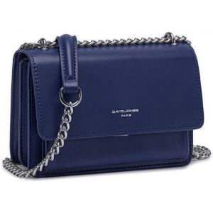 KALANKA-- Petit Sac Bandouli&egrave;re Femme - Mini Pochette T&eacute;l&eacute;phone Portable Cuir PU Rigide - Sac &agrave; Main Cha&icirc;nes Port&eacute; Epaule - Besace Rectangle Sacoche Soir&eacute;e Shopping Ville Tendance - Bleu - Neuf