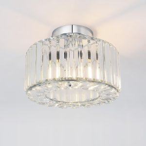 Plafonnier En Cristal Argent, Lustre Salon Moderne E27, Luminaire Int&eacute;rieur &Oslash;265Mm, Luster Led Chambre, Salle &Agrave; Manger, Cuisine - Neuf