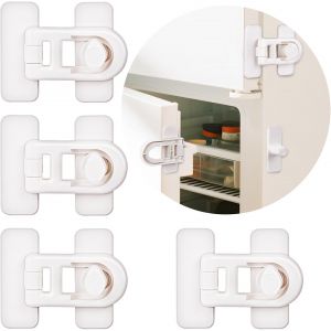 Baby S&eacute;curit&eacute; Fran&ccedil;ais Serrure,4 Pi&egrave;ces Securite Placard Enfant,S&eacute;curit&eacute; Enfant Placard,Bloque Porte B&eacute;b&eacute;,Ruban Adh&eacute;sif Puissant,Pour Porte Placard Fen&ecirc;tre R&eacute;frig&eacute;rateur Tiroir - Neuf