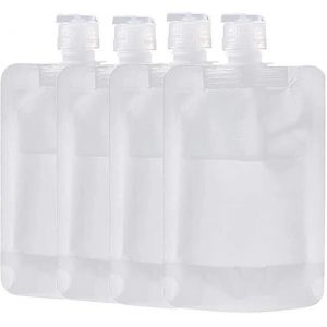 4pcs Travel Clamshell Refillable Empty Squeeze Poches, Bouteilles de voyage Pochette de Voyage Vide, Sac de voyage portable-50ml - Neuf