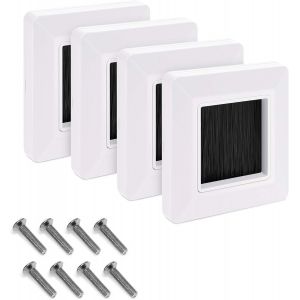 Plaque murale brosse-Lot de 4x passe-câble murale sortie connecteur audio vidéo-Prise encastrable pour passage de câble TV HDMI Hi-Fi.[N54] - Neuf