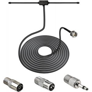 Dab Antenne Radio FM Antenne Dipole avec Câble Extension de 3m,Antenne FM Portable pour Système Récepteur Radi,Récepteur Stéréo Amplificateur,Cinéma Maison,Amplificateur HiFi - Neuf