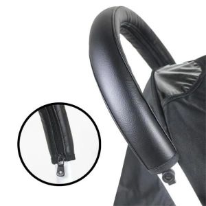 3 Pcs Noir Poussette Couvercle De L'accoudoir, Cuir Pu Housse De Protection, Pliable Et Lavable Fermeture À Glissière Version - Neuf