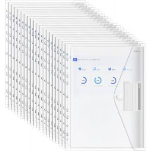 ChenQuanSarl-Pcs Pochette Plastique A4, Pochette Porte Transparente Porte-Documents A4 Avec 11 Trous Et Pochette Pour Etiquette, Pour Bureau, École, Travail, Rapport, Présentation De Projet - Neuf