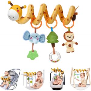 Subzonal-Girafe Spirale Landau Jouets Pour Bébés,Enfant Siège Auto Jouets Lit D' Poussette Jouets Suspendus,Nouveau-Né Peluche Hochet Jouet Cadeau Pour Garçons Filles 0 3 6 9 12 Mois - Neuf