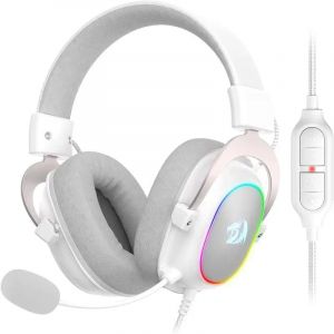 Casque de jeu r&eacute;tro&eacute;clair&eacute; filaire 7.1 son Surround multi-formes - Redragon H510 Zeus-X RGB - Blanc - Neuf