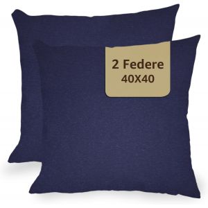 CAUC-Housses de coussin pour canap&eacute;, 40 x 40 cm, 40 x 40 cm, taies d'oreiller, canap&eacute; et chambre &agrave; coucher, taies d'oreiller d&eacute;coratives, canap&eacute; 2 pi&egrave;ces bleu fonc&eacute; - Neuf