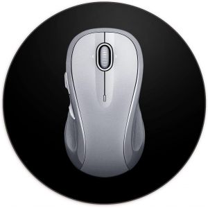 DDA-Petit tapis de souris rond 15 x 15 cm pour ordinateur portable, souris sans fil, pour maison, bureau, voyage, portable et lavable, noir - Neuf