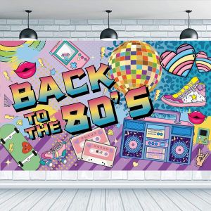 Retour Aux Années 80 Bannière Pour Décoration De Fête Des Années 80 Rétro,80's Hip Hop Rock Fête Décoration,Décoration Fond Fête D'anniversaire Des Années 80(70,8 X 43,3 Pouces,Couleur) - Neuf