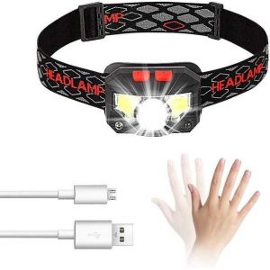 Lampe Frontale Led Rechargeable 300 Lumens Avec Détecteur De Mouvement Et 8 Modes - Étanche, Chargement Usb Pour Les Aventures En Plein Air - Neuf