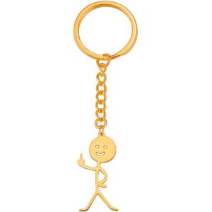 Kal-Porte-Cl&eacute;s Smiley En Acier Inoxydable Avec Pendentif En Forme De Doigt D'honneur - Neuf