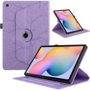 Kal-Coque Pour Samsung Galaxy Tab A7 Lite 8.7 Pouces 2021 (Sm-T227/T225/T220), Etui Premium Cuir Pu Rotatif À 360 Antichoc Degrés Flip Case Cover Fonction Support Housse - Violet - Neuf