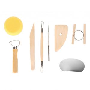8 Pi&egrave;ces D'argile Outils De Sculpture Manche En Bois Acier Inoxydable Haute Duret&eacute; Outils D'argile &Agrave; Modeler Pour La Sculpture Bricolage - Neuf