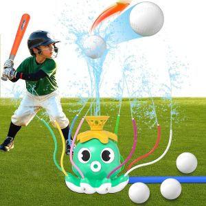 KAL-Jeux D'Eau Exterieur Pour Enfant, 2 En 1 Arroseurs De Jouets & Jeu De Baseball, Jouet Arroseur D'Été Pour Enfants, Jardin Enfant Jouet D'Extérieur Pour 3-12 Ans Garçons Filles Cadeau (Pieuvre) - Neuf