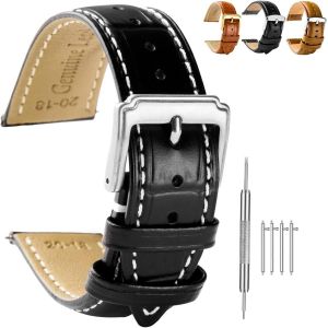Kal-Bracelet De Montre En Cuir À Fermeture Rapide Pour Homme Et Femme - 18 Mm, 20 Mm, 22 Mm - Bracelet De Montre Universel En Cuir - Neuf