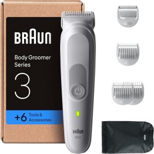 Tondeuse Pour Le Corps, Body Groomer Series 3, + 6 Outils De Ra , Avec Protection Skinguard, Autonomie De 80 Min, Douce Pour Les Zones Sensibles, Raser Et Tondre, Étanche, Bg3575, Gris - Neuf