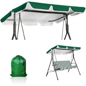 LETNERNY-Bache De Toit Universelle Pour Balancelle Hollywoodienne 3 Places Avec Oxford 420D, Imperm¿¿able Et Protection Uv 50+, Montage Facile, Pour Balancelle De Jardin, 210 X 145 Cm, Vert - Neuf