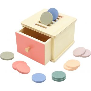ChenQuanSarl-Montessori Toys Boîte À Pièces En Bois Pour Tri Des Couleurs, Cube D'Activité, Boîte De Permanence, Jeu À Brancher Pour Les Tout-Petits De 18 Mois Et Plus - Neuf