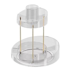 Organisateur de maquillage rotatif pour le stockage de la vanit&eacute; 2 niveaux de comptoir de salle de bain cosm&eacute;tique de soins de la peau parfum coun - Neuf