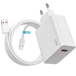 LORANKA-67W Chargeur Rapide USB avec HyperCharge C&acirc;ble USB C 2M pour Xiaomi Pad 7 Pro 14T 13T Mix Flip Mix Fold 3 Redmi Note 14S 13 Pro POCO X6 M6, 45W 33W Chargeur Turbo pour POCO M7 Redmi 15 5G Red - Neuf