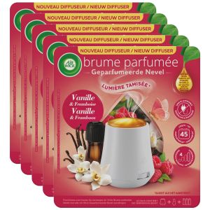 AIR WICK Lot de 5 Diffuseurs Huiles essentielles Brume Parfum&eacute;e Vanille Diffuseur + 1 recharge - Neuf