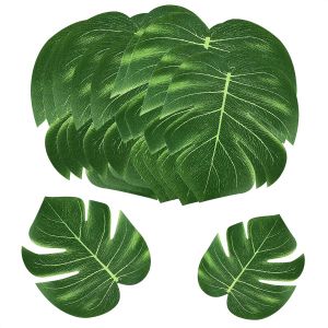 Lot de 24 Feuilles Tropicales décoratives décoratives en Feuilles de Palmier artificielles décoratives pour la Saint Valentin Hawaïen Monstera Plante Jungle Thème Décorations Feuilles - Neuf