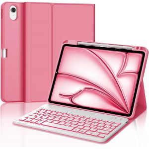 Winchking Clavier Pour Ipad Air 11 Pouces M3 2025 - Coque Clavier Pour Ipad Air 11 Pouces M2 2024, Rétroéclairage 7 Couleurs, Azerty[Z631] - Neuf