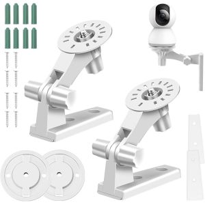 Support Mural pour Cam&eacute;ra 2 Pi&egrave;ces Support Cam&eacute;ra Plafond R&eacute;glable Compatible avec Tp-Link Tapo C200/C210/C220/Tc70, Kasa Ec70/Kc410s Cam&eacute;ra Surveillance et Autres (2 pcs) - Neuf