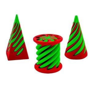 Lot de 3 sculptures en forme de cône en spirale, pyramide impossible, imprimées en 3D, figurine cylindrique en spirale - Yvan - Neuf
