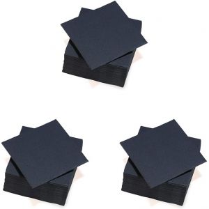 Kal-Le Nappage - Serviettes Papier Tex Touch - Couleur Noir - Serviettes Certifiées Fsc - Lot De 120 Serviettes De Table Couleur Noir Grand Format 38 X 38 Cm 71174 - Neuf